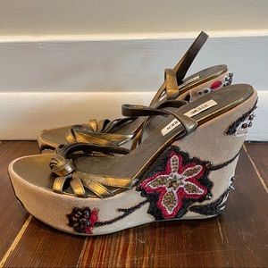 Embellished Platform Slingbacks